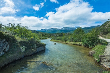 Landscape of Argentine Patagonia from the Coastal Path at Tierra del Fuego National Park - Ushuaia, Argentina