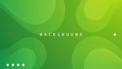 Abstract minimal background with green gradient. Fluid gradient shapes composition with line