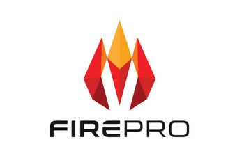Obraz premium fire technology logo design vector template 