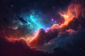 Obraz na płótnie Canvas Colorful galaxy, space, milky way, full of cosmic gases