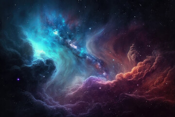 Colorful galaxy, space, full of cosmic gases