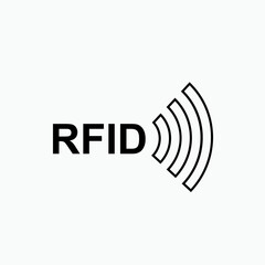 RFID or Radio Frequency Identification Vector Icon for Apps and Websites.    