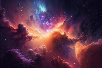 Fototapeta na wymiar Colorful galaxy, space, milky way, full of cosmic gases