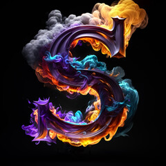 An HD alphabet with smoke effect offering an incredibly realistic look with colored powder