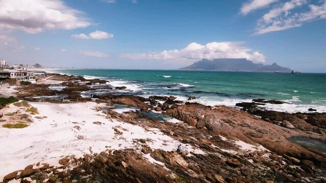 Aerial of Blouberg, overlooking Table Mountain and Cape Town, Western Cape of South Africa 6