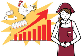 食料品値上げを謝罪する店員さん