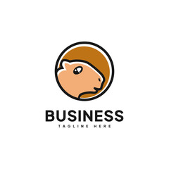 Cute Capybara Face Logo.