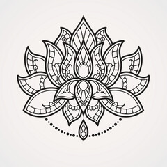 beautiful lotus flower mandala. suitable for henna, tattoos, photos, coloring books. islam, hindu,Buddha, india, pakistan, chinese, arab