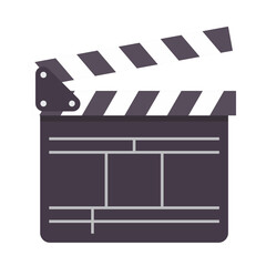 Fototapeta premium Movie clapper in flat style