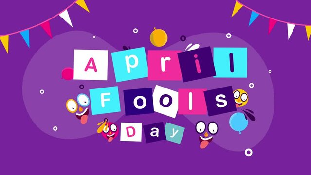 April fools day with funny prank illustration Motion animation video background design for april fools day event