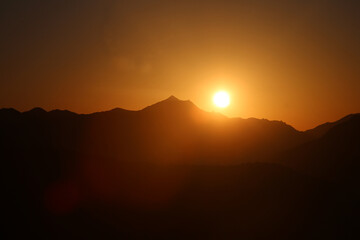 sunset in the mountains