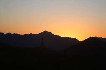 sunset in the mountains