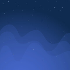 Night Sky of Ramadan Kareem Eid Mubarak Islamic Stars Blue Vector Background