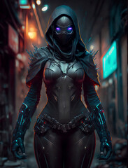 cyberpunk woman Ninja
