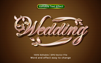 Wedding text, Luxury background, 3d style editable text effect