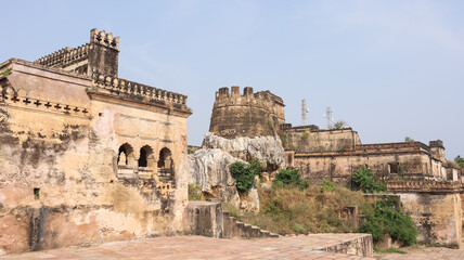 Fototapeta premium The Ruined Fortress of Baldeogarh Fort, it Was Built by Maharaja Vikramjit singh, Baldeogarh, Madhya Pradesh, India.