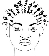 Linear African American girl. African American hairstyle. Beauty and fashion.