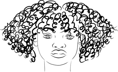 Linear African American girl. African American hairstyle. Beauty and fashion.