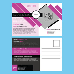 Postcard Design For Best Fitness Club