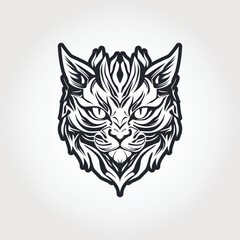 cat head logo mascot emblem. vector illustration