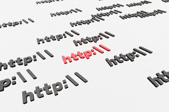 Http symbol sign on white background 3d render. Hypertext transfer protocol secure web 3