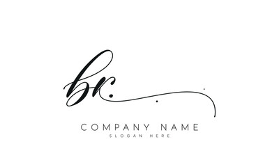 Handwriting letter br logo design on white background. - obrazy, fototapety, plakaty