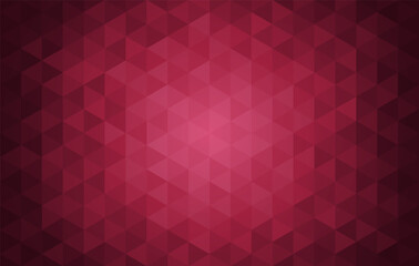 Gradient mosaic triangle background pattern. Trend color of the year 2023 viva magenta and black. Design texture elements for banners, covers, posters, backdrops, walls. Vector illustration.
