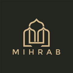 mihrab logo vector icon illustration
