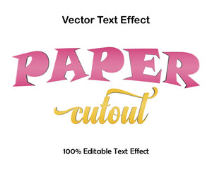 Paper cutout editable text effect vector