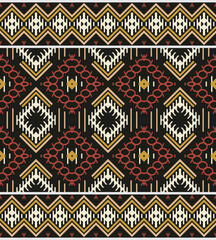 Ethnic pattern wallpaper. traditional patterned vector It is a pattern geometric shapes. Create beautiful fabric patterns. Design for print. Using in the fashion industry.