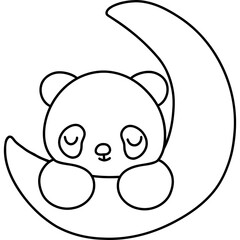 Fototapeta premium Cute Panda, Panda illustration, Animal, cute animal, animal illustration