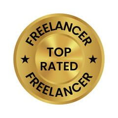 top rated freelancer badge, seal, sticker, stamp, tag vector icon for shopping discount promotion