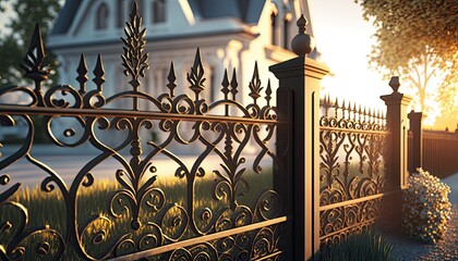 Wrought iron fence to elegantly protect your modern home at night