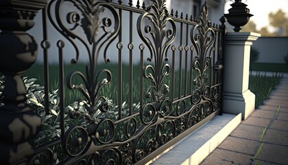Wrought iron fence to elegantly protect your modern home at night