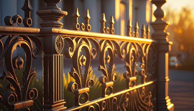 Wrought iron fence to elegantly protect your modern home at night