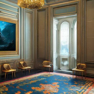 12. A room with a statement piece of art as the focal point1, Generative AI