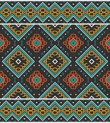 Ethnic pattern wallpaper. Traditional ethnic pattern design It is a pattern geometric shapes. Create beautiful fabric patterns. Design for print. Using in the fashion industry.