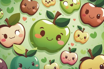 Obraz premium seamless pattern with apples