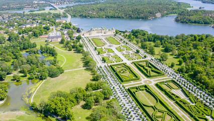 Stockholm, Sweden - June 23, 2019: Drottningholm. Drottningholms Slott. Well-preserved royal...
