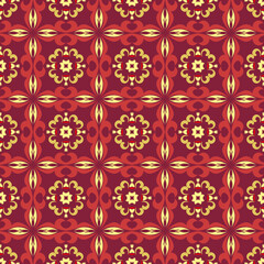 Fototapeta premium Seamless Pattern with ornament. Flowers texture designs can be used for backgrounds, motifs, textile, wallpapers, fabrics, gift wrapping, templates. Vector