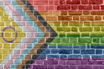 LGBTQ+ rainbow flag  freedom love concept Intersex-inclusive redesign of the Progress Pride Flag