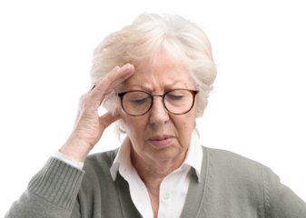 Old woman having a bad headache