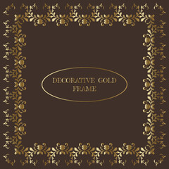 Luxury square frame with plant elements for your decoration.