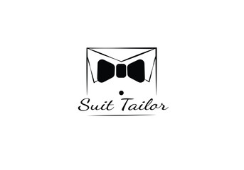 Bow Tie Bowtie Tuxedo Suit Gentleman Fashion Tailor Clothes Vintage Classic Logo design
