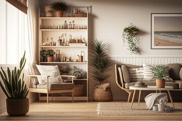 home interior design of the living room Generative Ai