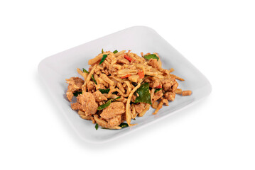 stir fried bamboo shoot with pork
