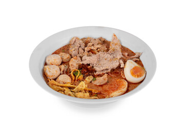 rice noodle spicy soup with pork