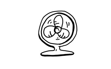 FAN Doodle art illustration with black and white style.
