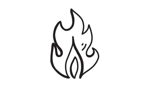 FIRE Doodle art illustration with black and white style.