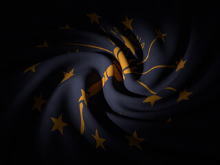 Curved Indiana flag